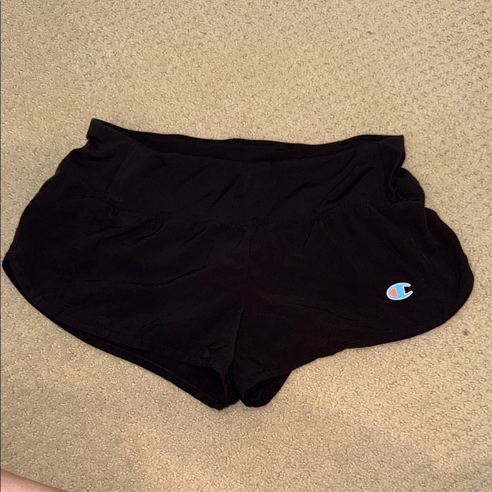 Champion Black Women's Athletic Shorts with Logo